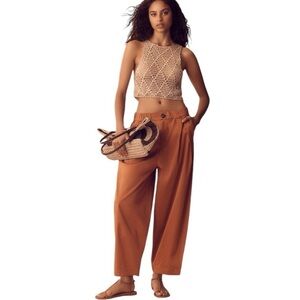 Anthropologie Maeve Curve Poplin Barrel Pants